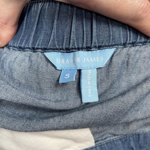 Draper James Skirt Womens Small Blue Chambray A Line Drawstring Pockets Cotton - Picture 6 of 10